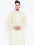 Vastramay Yellow Pure Cotton Chikankari Kurta Baap Beta Set